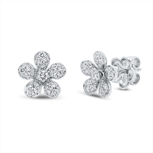 Ohrstecker 18 kt WG Blume