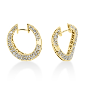 Pavé Creolen  18kt Gelbgold mit 1,76ct Diamanten