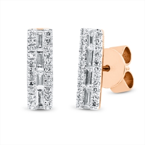 Ohrstecker 14 kt RG, Fassung rhodiniert