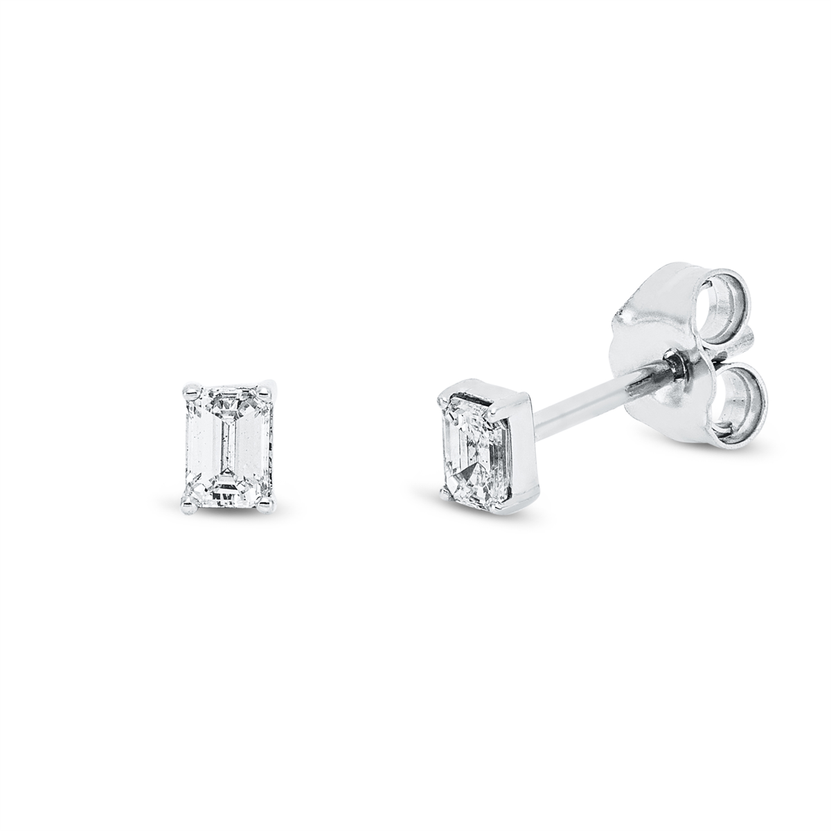 Solitaire Ohrstecker 4er-Krappe 18kt Weißgold mit 0,24ct Diamanten