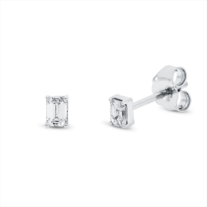 Solitaire Ohrstecker 4er-Krappe 18kt Weißgold mit 0,24ct Diamanten