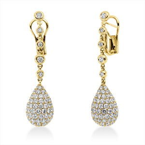 Pavé Ohrschmuck  18kt Gelbgold mit 7,60ct Diamanten