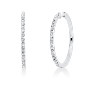 Creolen  18kt Weißgold mit 0,80ct Diamanten