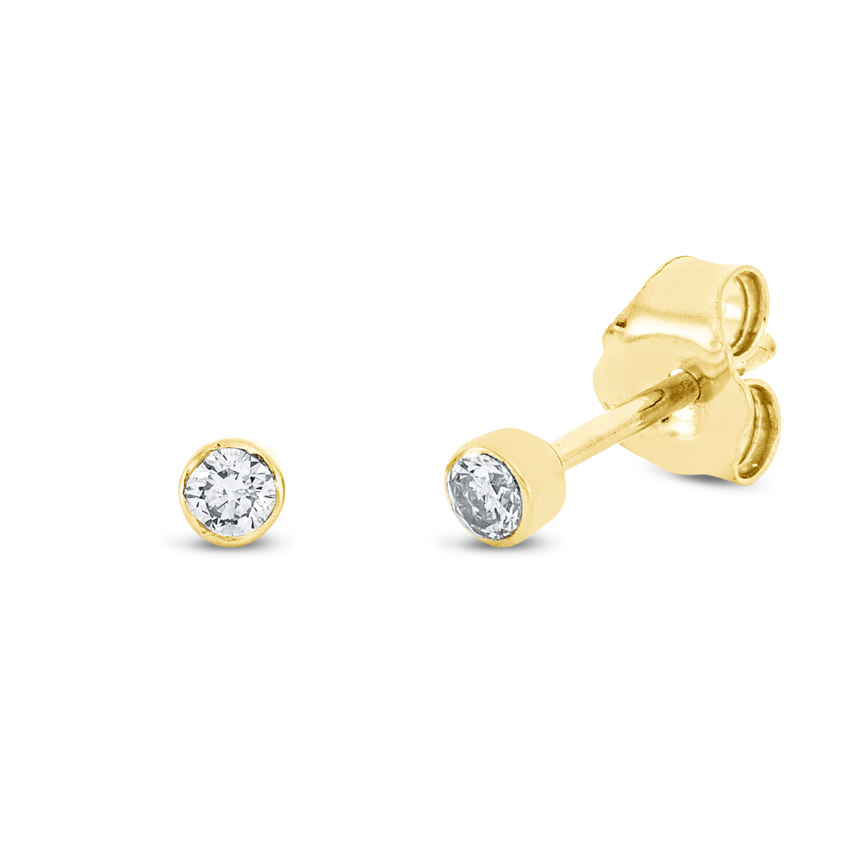 Solitaire Ohrstecker  18kt Gelbgold mit 0,10ct Diamanten