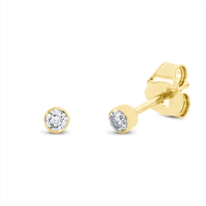Solitaire Ohrstecker  18kt Gelbgold mit 0,10ct Diamanten