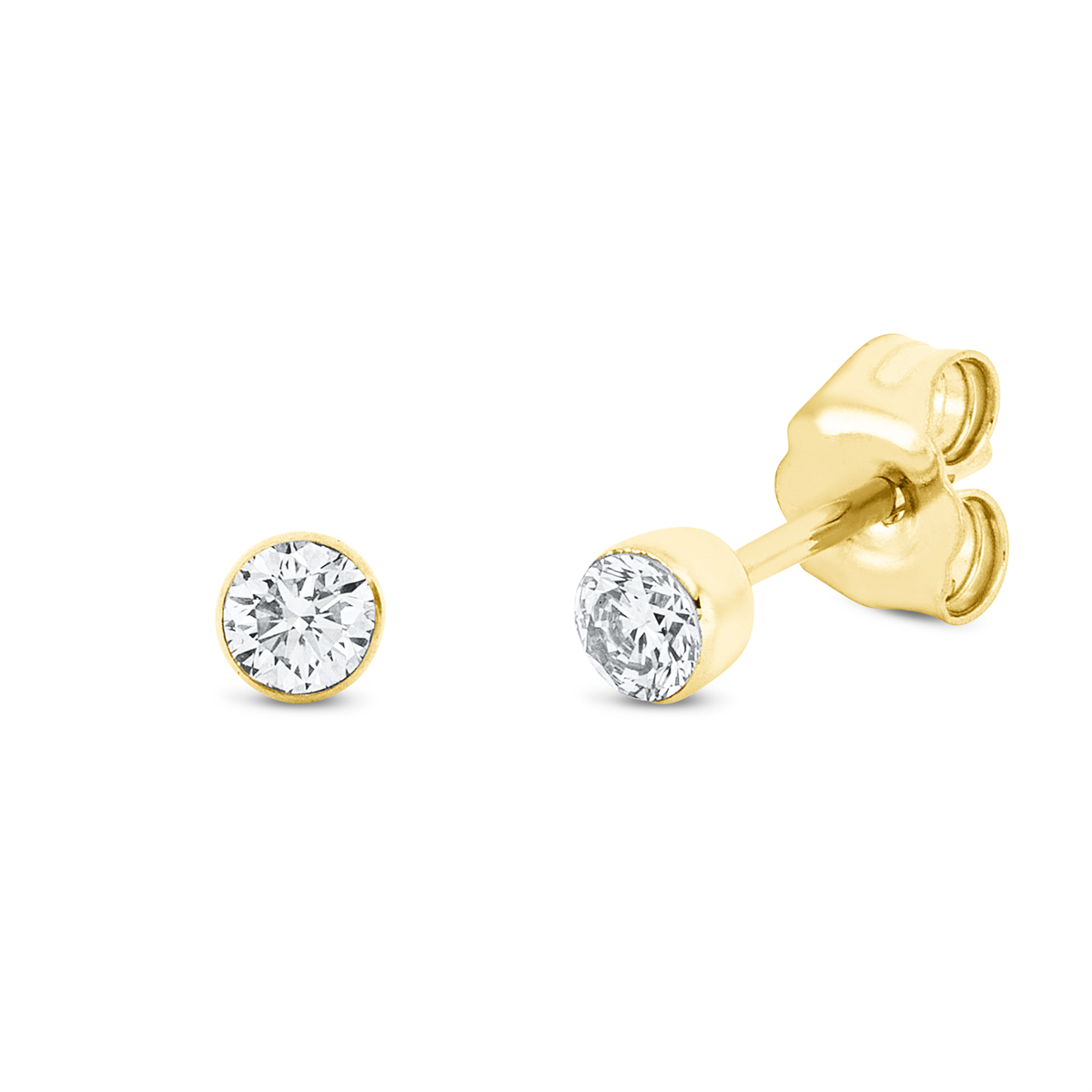 Solitaire Ohrstecker  18kt Gelbgold mit 0,20ct Diamanten