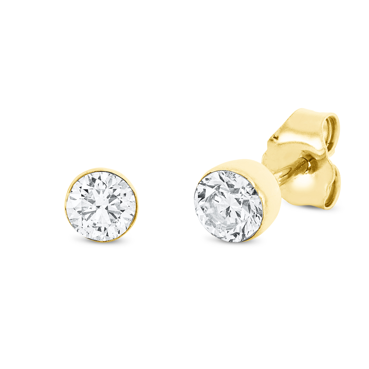 Solitaire Ohrstecker  18kt Gelbgold mit 0,60ct Diamanten