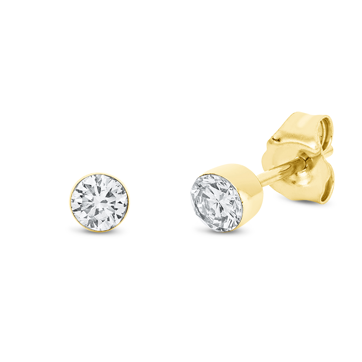 Solitaire Ohrstecker  18kt Gelbgold mit 0,40ct Diamanten