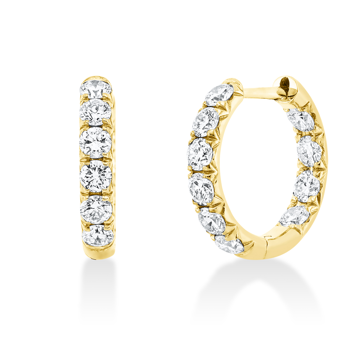 Creolen  18kt Gelbgold mit 1,37ct Diamanten