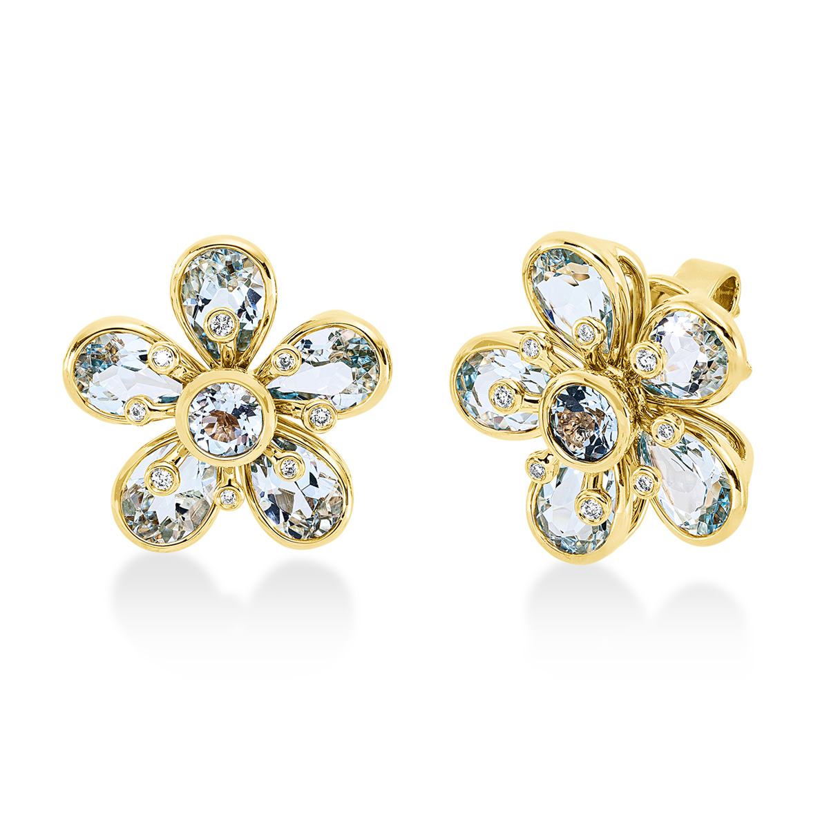 Ohrstecker 18 kt GG Blume