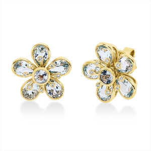 Ohrstecker 18 kt GG Blume