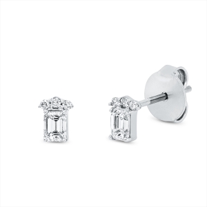 Ohrstecker 18 kt GG, Fassung rhodiniert