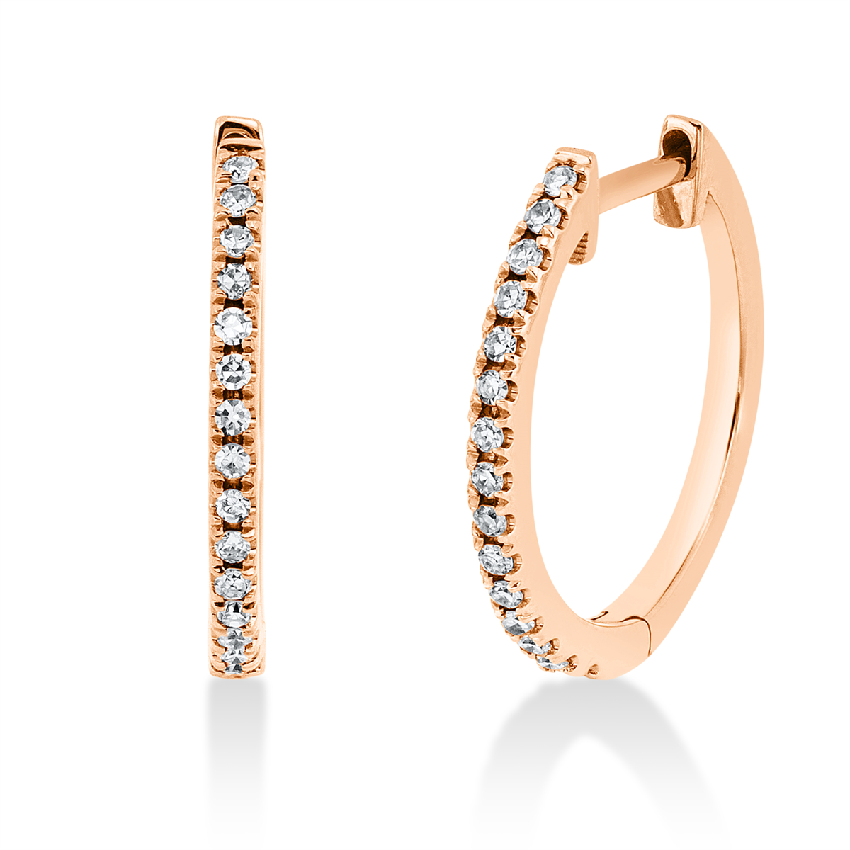 Creolen  18kt Rotgold mit 0,12ct Diamanten