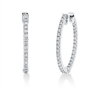 Creolen  18kt Weißgold mit 0,58ct Diamanten