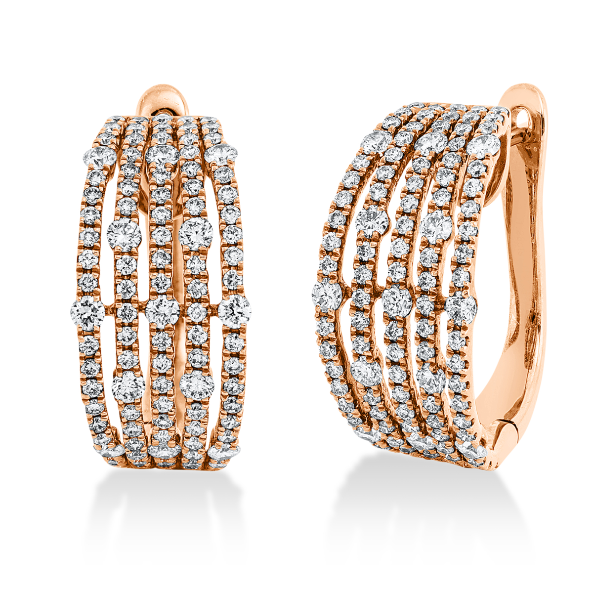Creolen  18kt Rotgold mit 1,28ct Diamanten
