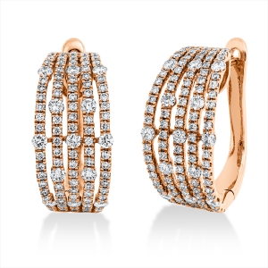 Creolen  18kt Rotgold mit 1,28ct Diamanten