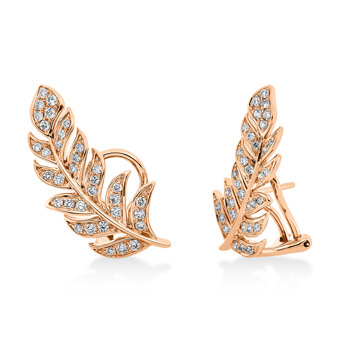 Creolen  18kt Rotgold mit 0,58ct Diamanten