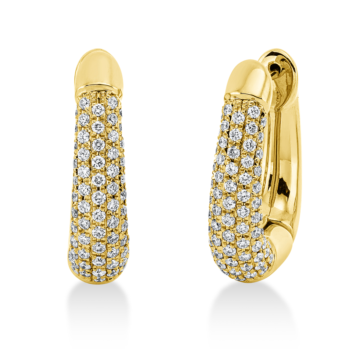 Pavé Creolen  14kt Gelbgold mit 0,93ct Diamanten