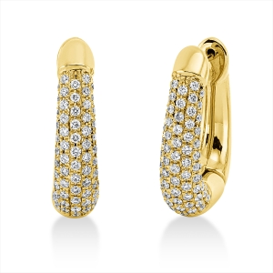 Pavé Creolen  14kt Gelbgold mit 0,93ct Diamanten