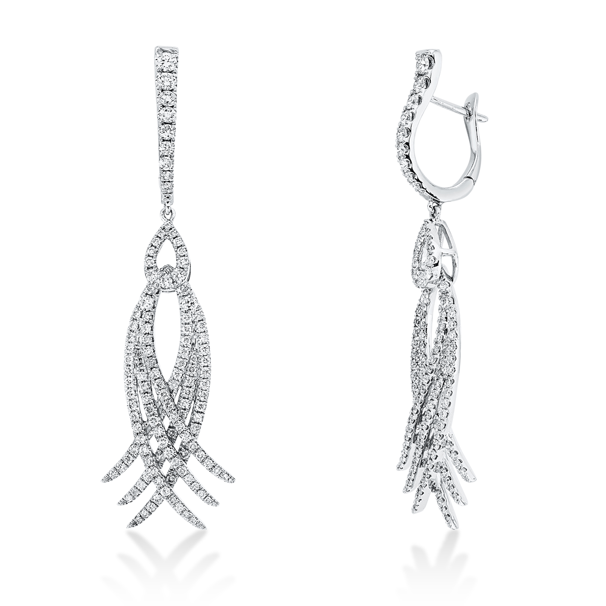 Pavé Ohrschmuck  18kt Weißgold mit 1,39ct Diamanten