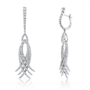 Pavé Ohrschmuck  18kt Weißgold mit 1,39ct Diamanten