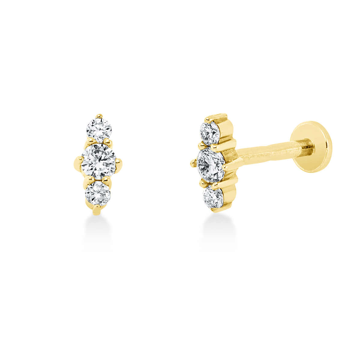 Ohrstecker  14kt Gelbgold mit 0,13ct Diamanten