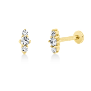 Ohrstecker  14kt Gelbgold mit 0,13ct Diamanten