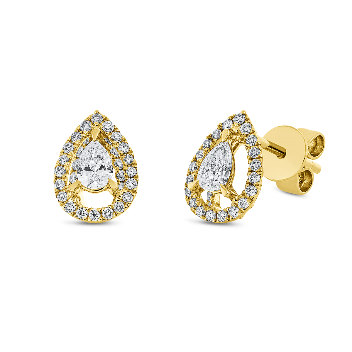 Solitaire Ohrstecker  18kt Gelbgold mit 0,40ct Diamanten
