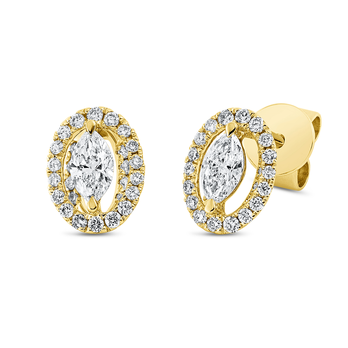 Solitaire Ohrstecker  18kt Gelbgold mit 0,38ct Diamanten