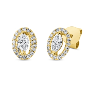 Solitaire Ohrstecker  18kt Gelbgold mit 0,38ct Diamanten