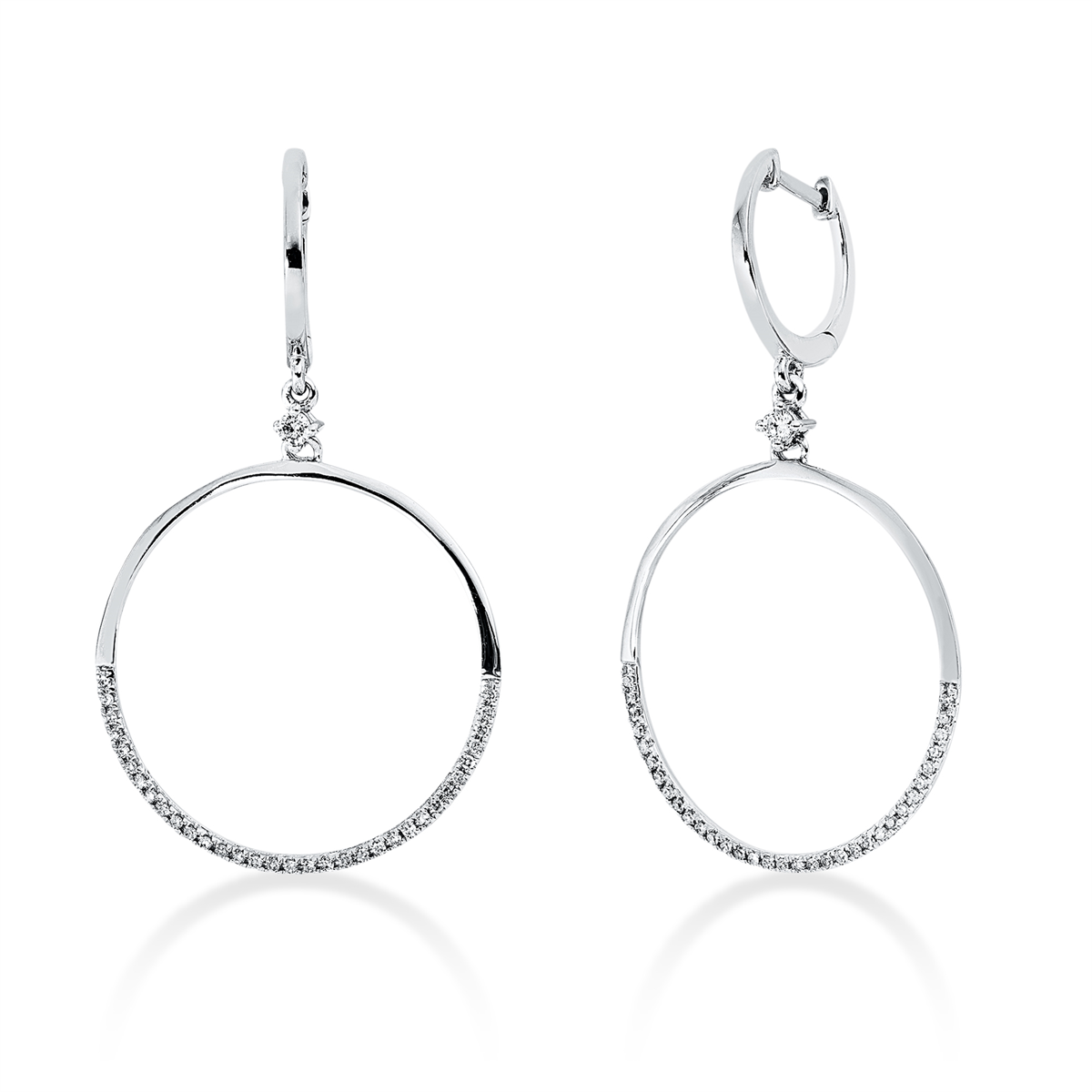 Ohrschmuck  14kt Weißgold  Kreis mit 0,24ct Diamanten