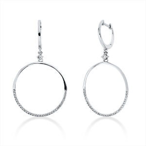 Ohrschmuck  14kt Weißgold  Kreis mit 0,24ct Diamanten