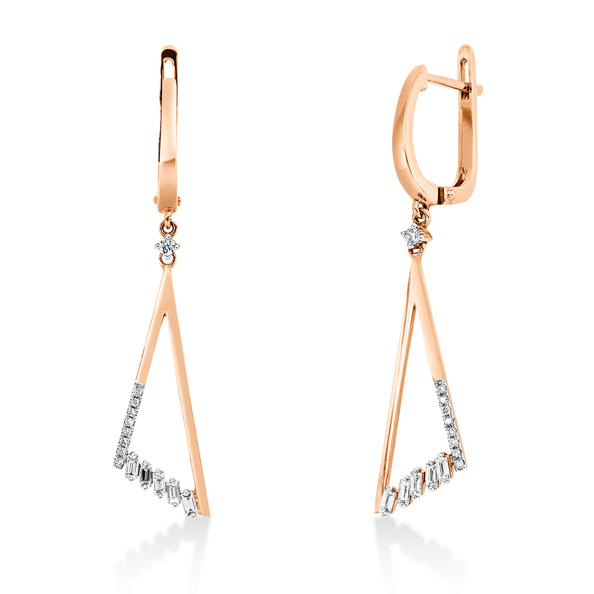 Ohrschmuck 14 kt RG, Fassung rhodiniert