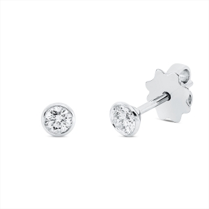 Solitaire Ohrstecker Zarge 18kt Gelbgold mit 0,32ct Diamanten