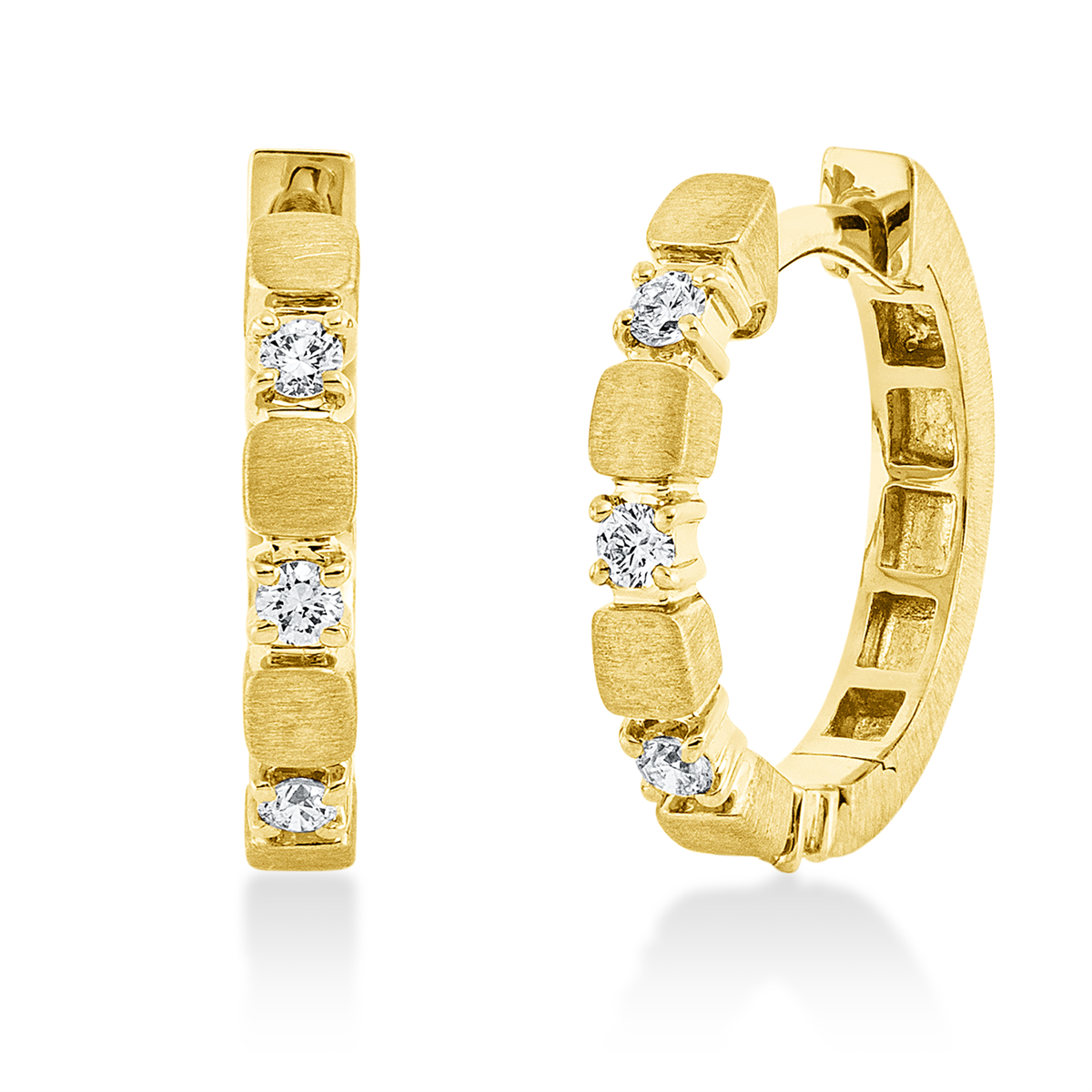 Creolen 18 kt GG, mattiert