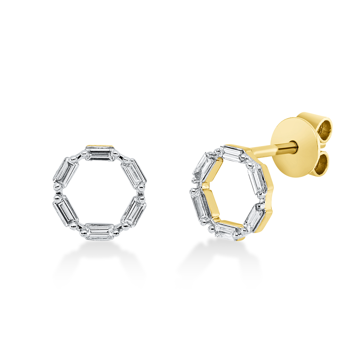 Ohrstecker 18 kt GG, Fassung rhodiniert