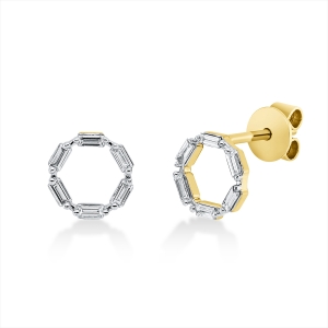 Ohrstecker 18 kt GG, Fassung rhodiniert