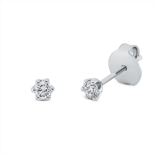 Solitaire Ohrstecker 6er-Krappe 18kt Gelbgold mit 0,17ct Diamanten