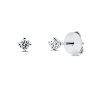 Solitaire Ohrstecker 4er-Krappe 18kt Weißgold mit 0,17ct Diamanten