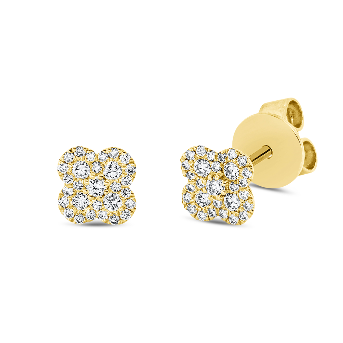 Pavé Ohrstecker  18kt Gelbgold mit 0,21ct Diamanten