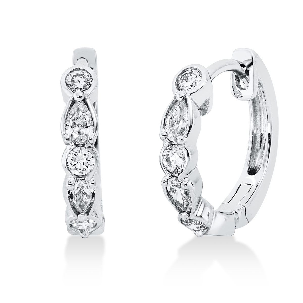 Creolen  18kt Weißgold mit 0,38ct Diamanten
