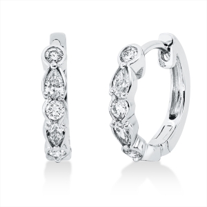 Creolen  18kt Weißgold mit 0,38ct Diamanten