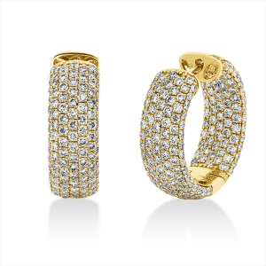 Pavé Creolen  18kt Gelbgold mit 3,80ct Diamanten
