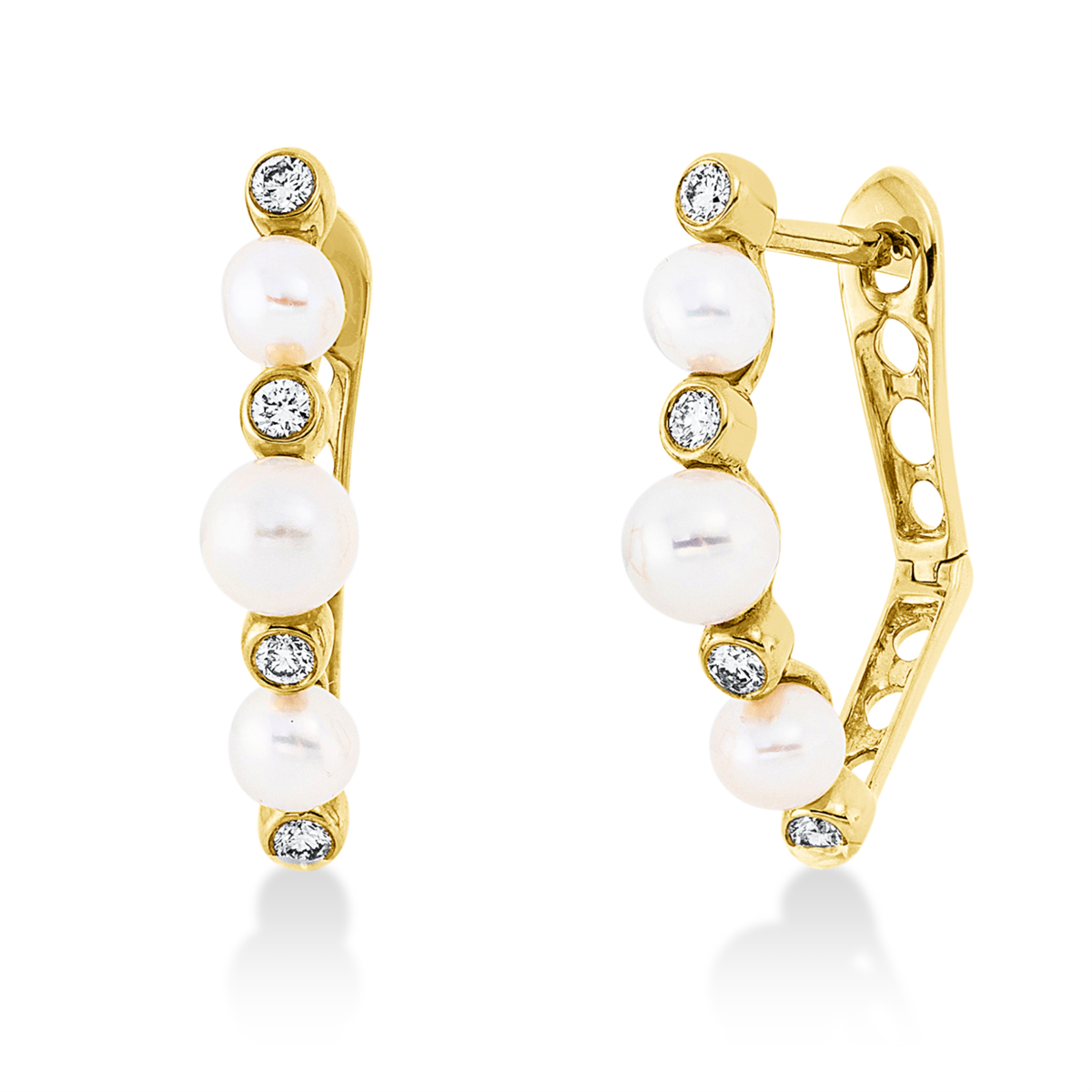 Creolen  18kt Gelbgold mit 0,12ct Diamanten