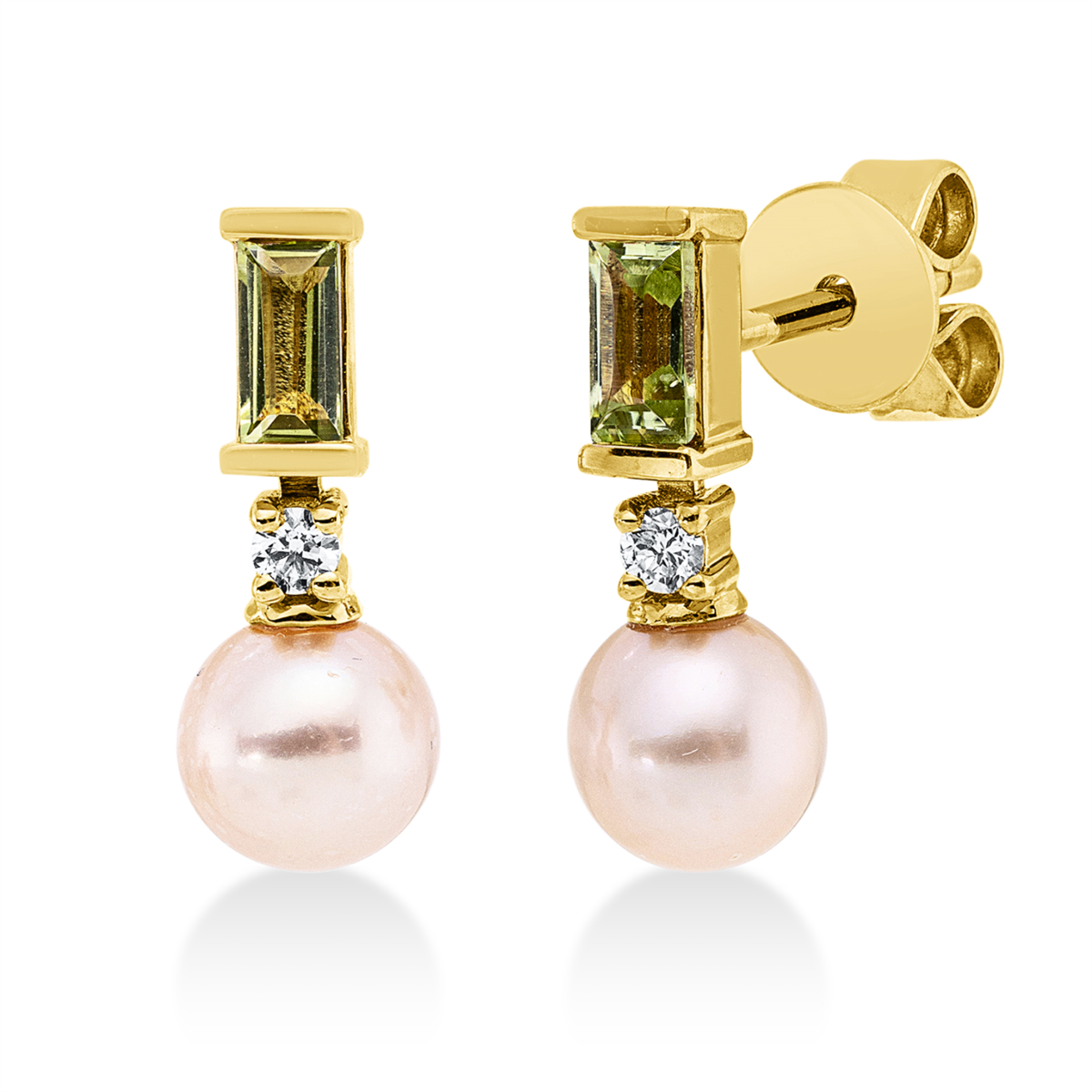 Ohrstecker  18kt Gelbgold mit Farbstein