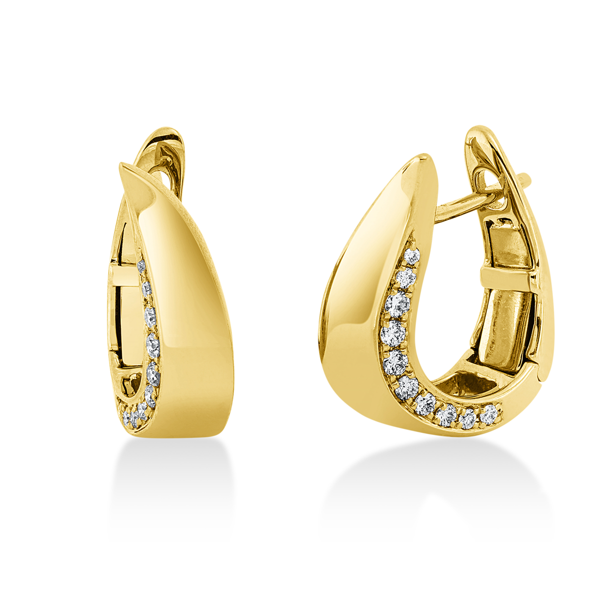Creolen  18kt Gelbgold mit 0,16ct Diamanten