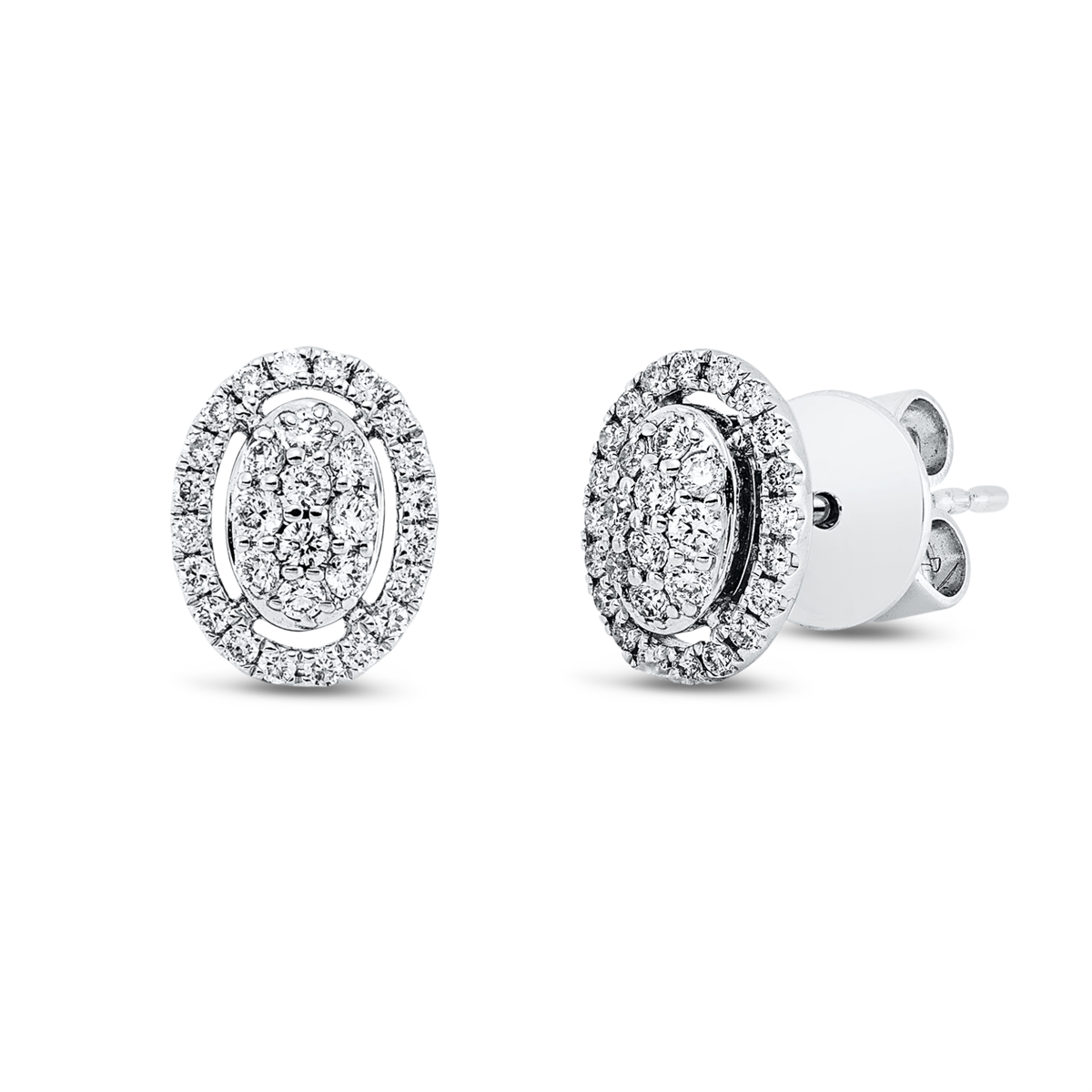 Ohrstecker 18 kt WG Oval