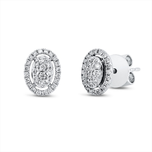 Ohrstecker 18 kt WG Oval