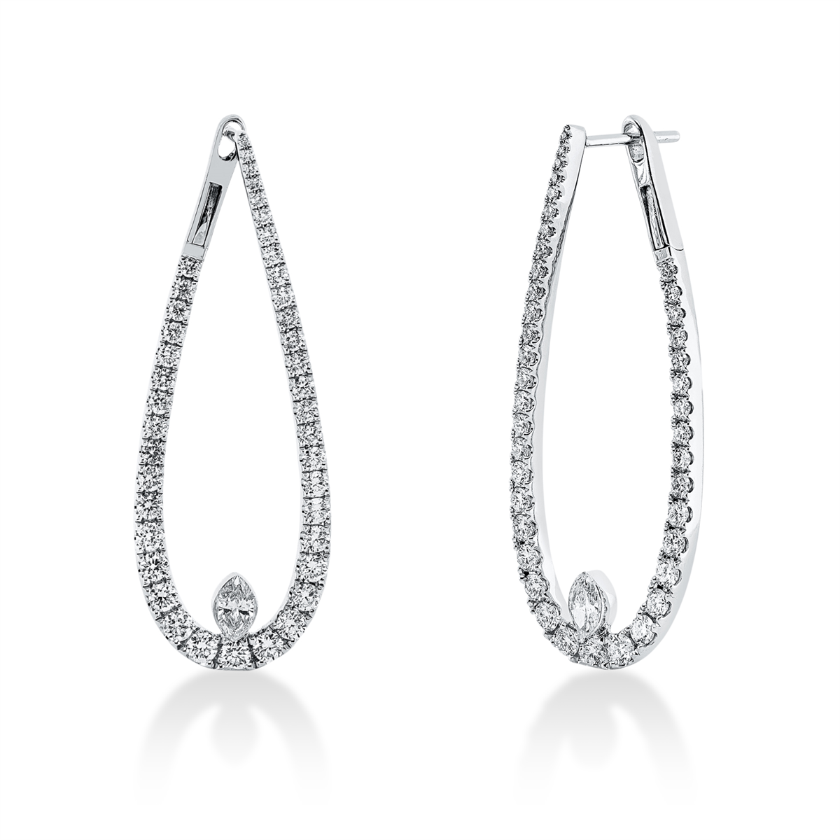 Creolen  18kt Weißgold mit 1,76ct Diamanten