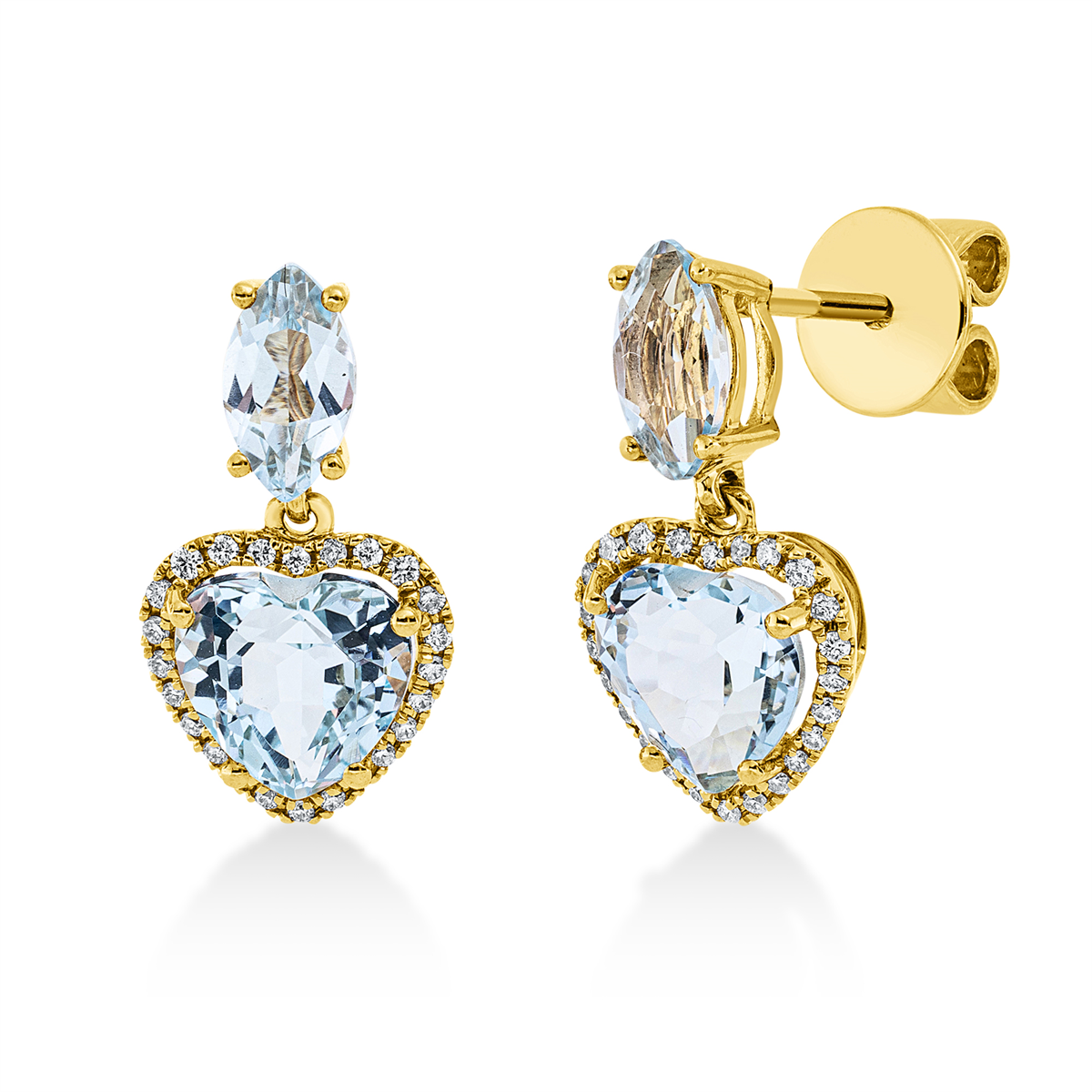 Ohrschmuck 3er-Krappe 18 kt GG Herz